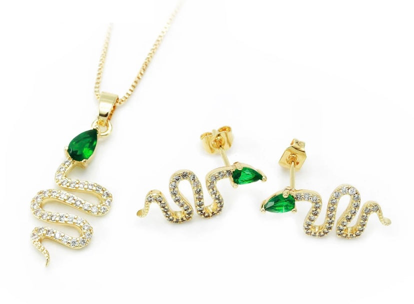Snake Necklace & Earring Set