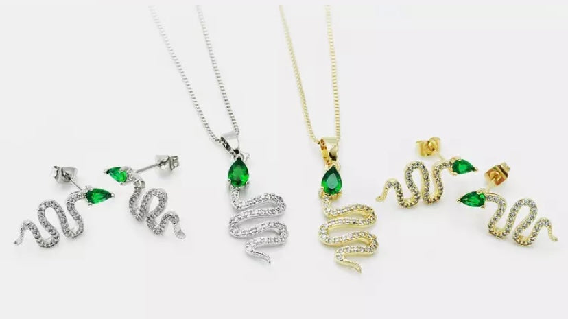 Snake Necklace & Earring Set