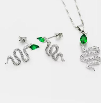 Snake Necklace & Earring Set