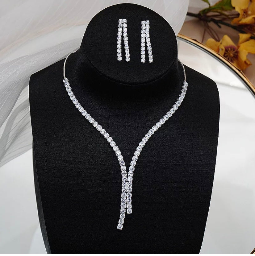 Diamond Necklace & Earring Set
