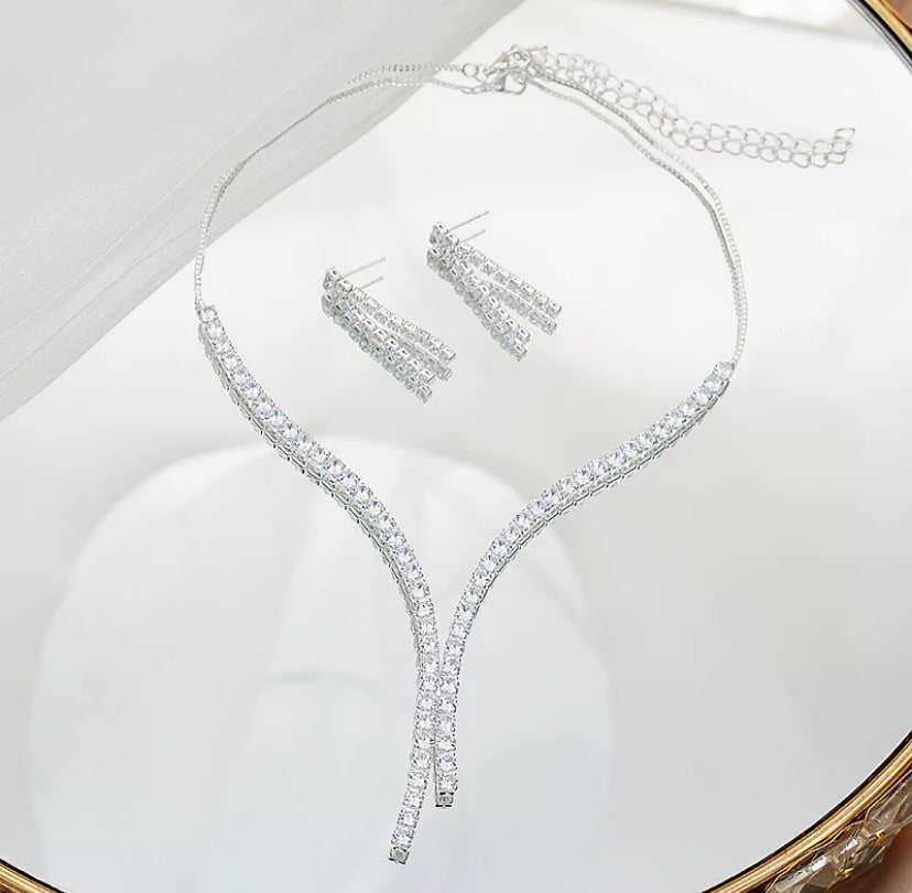 Diamond Necklace & Earring Set