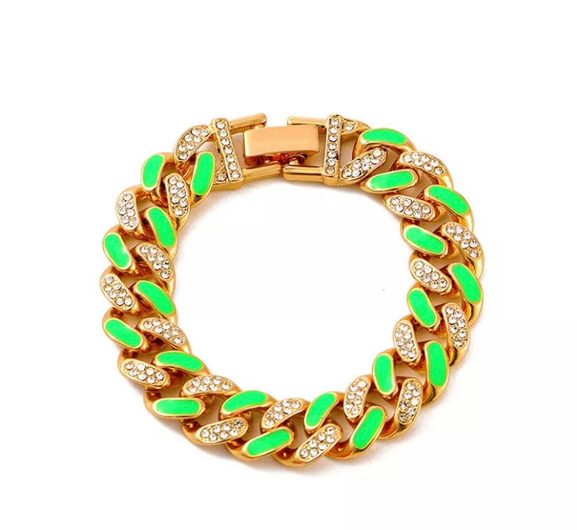 Two Color Cuban Link Anklet