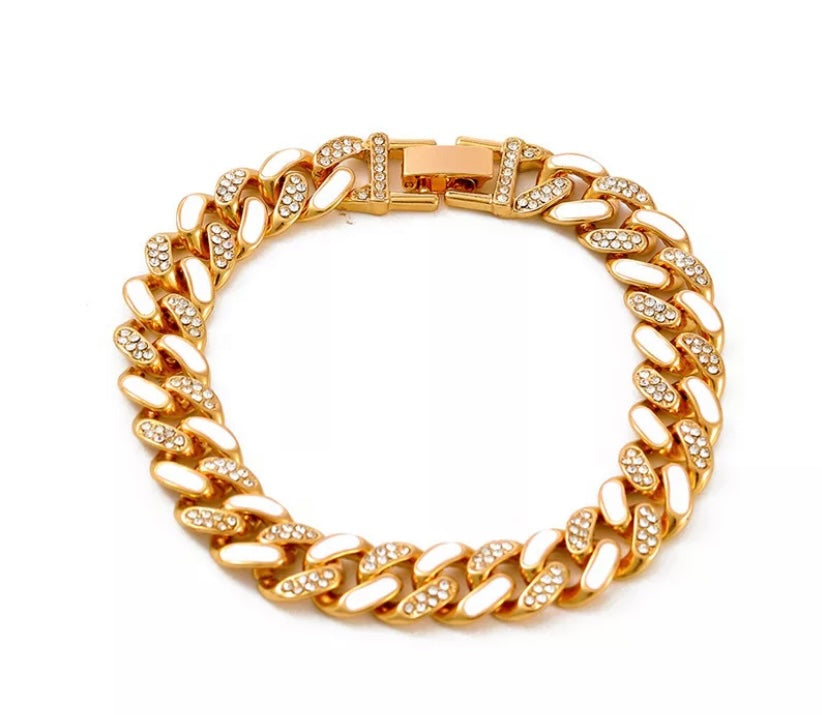 Two Color Cuban Link Anklet