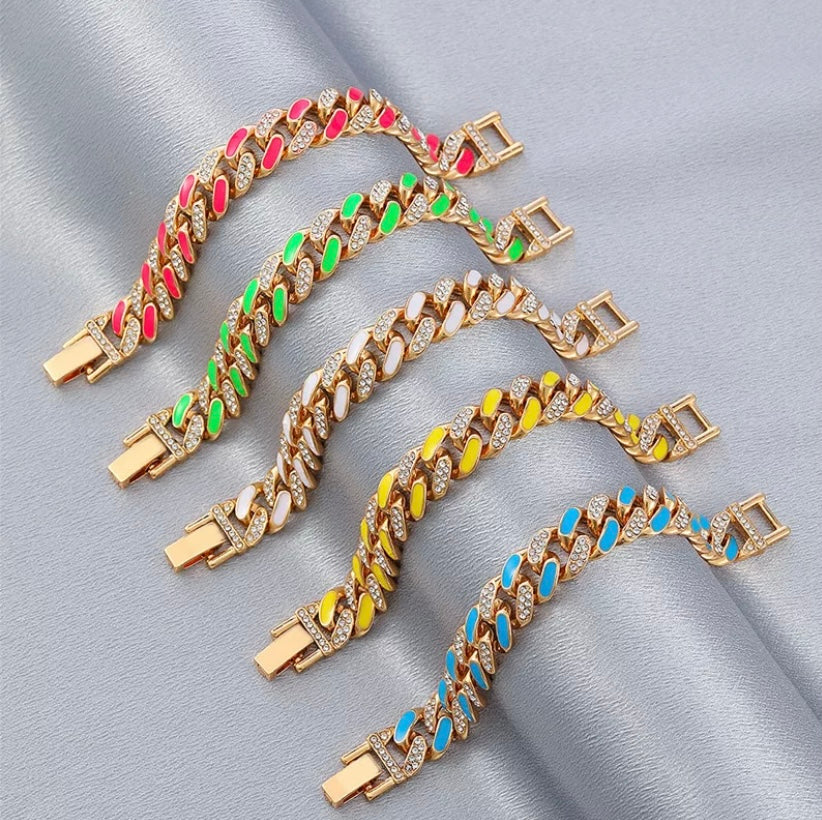 Two Color Cuban Link Anklet
